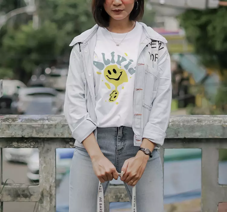 tričko na mieru šťastný žltý smajlík - Tenstickers