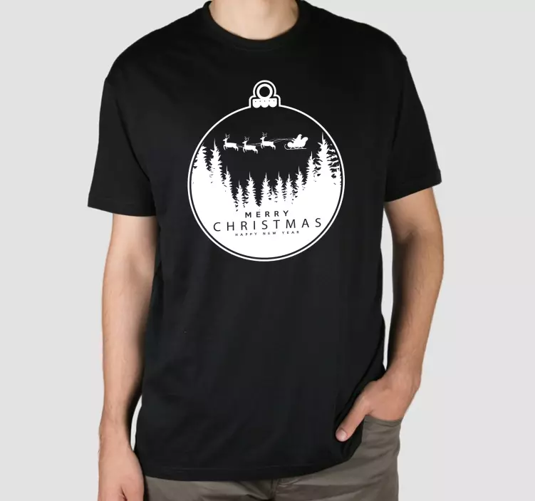 Veselé vianoce s kulisami tričko - Tenstickers