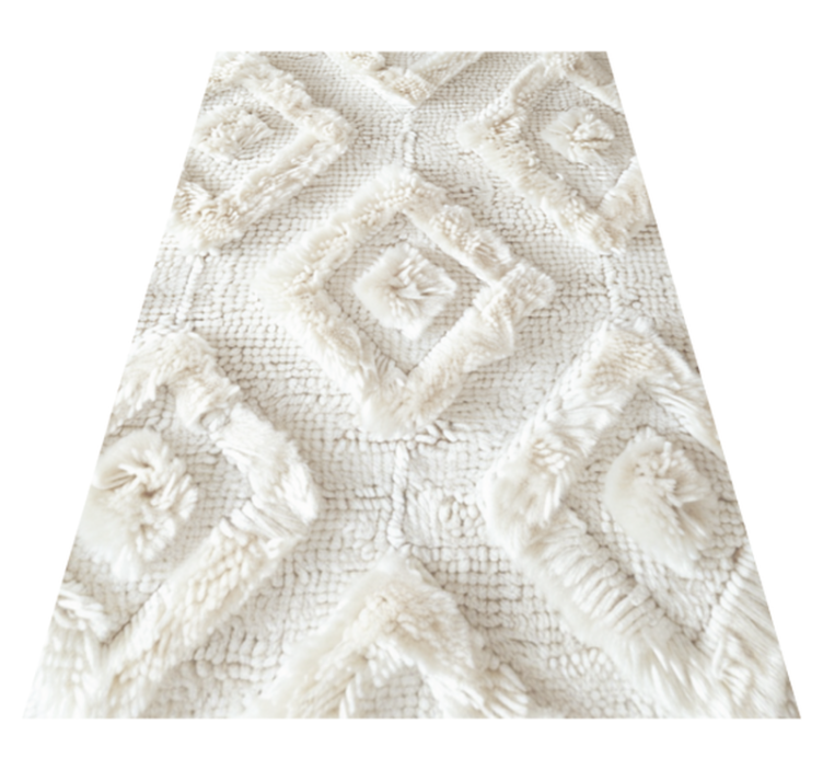 biely vinylový koberec diamantový vzor - Tenstickers