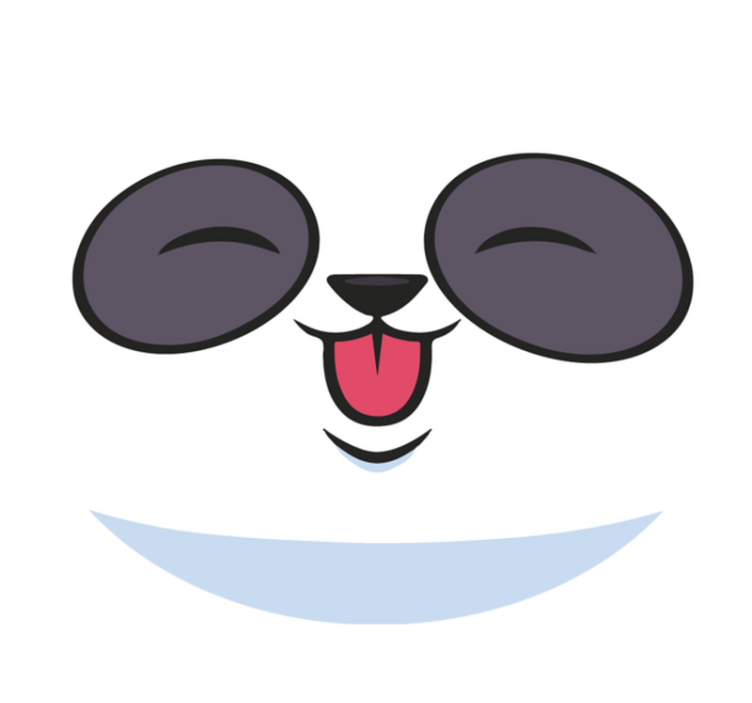 biely vinylový koberec tvár pandy - Tenstickers