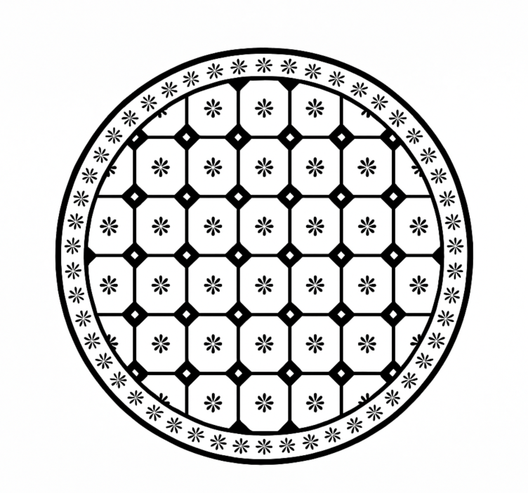 vinylový koberec do jedálne čiernobiely vzor dlaždíc - Tenstickers