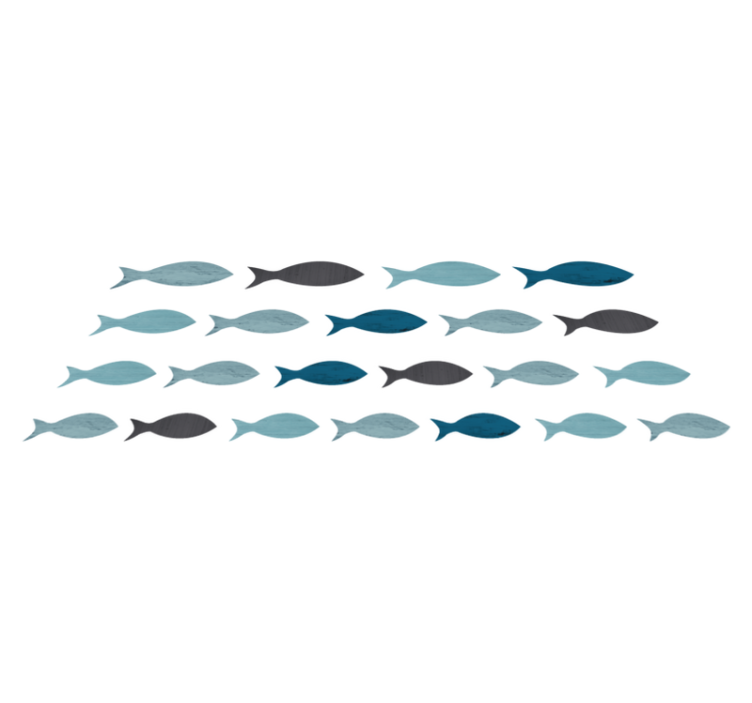 Vinylové koberce zvieratá modré ryby siluety - Tenstickers