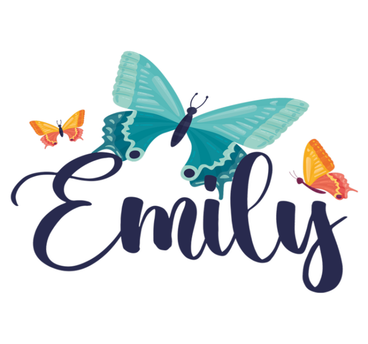 Vinylové koberce zvieratá dvojfarebné motýle s menom - Tenstickers