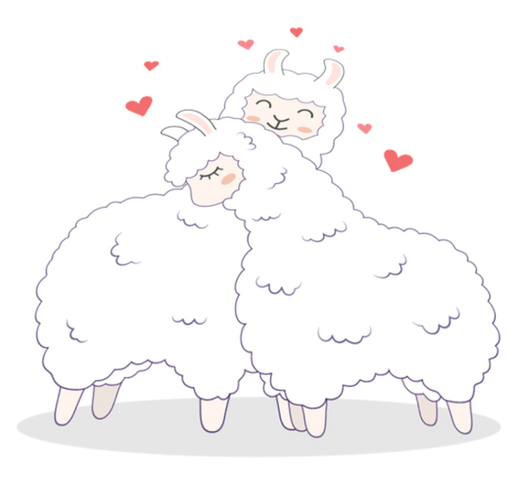 Vinylové koberce zvieratá milujúce lamy - Tenstickers