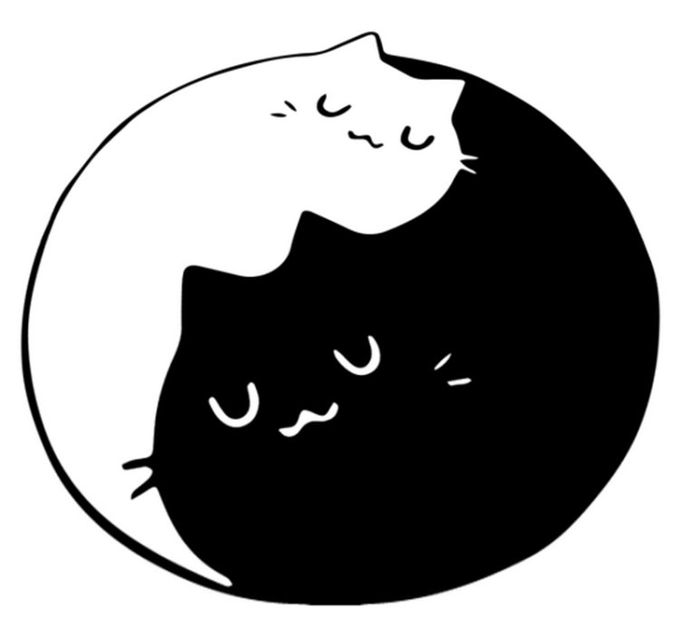 Vinylové koberce zvieratá mačky yin yang - Tenstickers