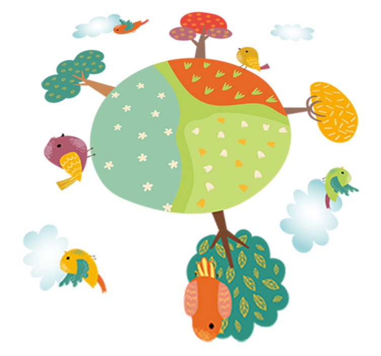 Vinylové koberce zvieratá jarný biely kruh - Tenstickers