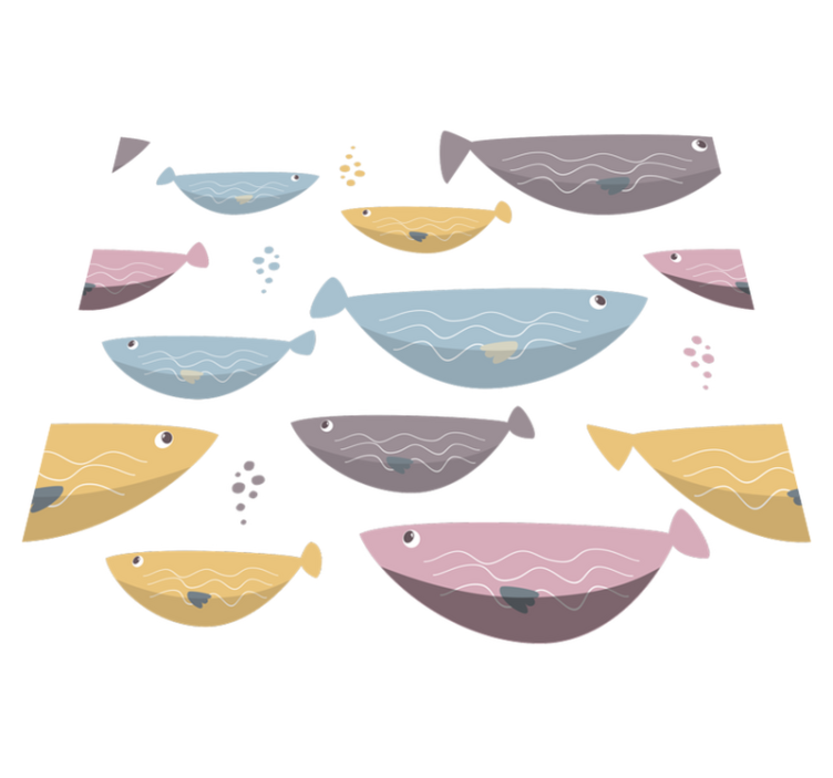 Vinylové koberce zvieratá farebné rybičky pre deti - Tenstickers