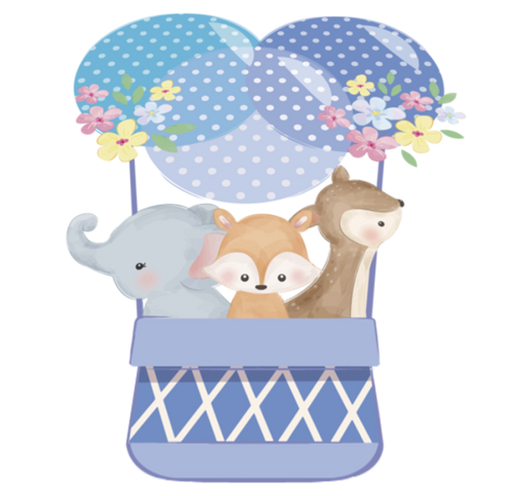 Vinylové koberce zvieratá akvarelové balóniky - Tenstickers