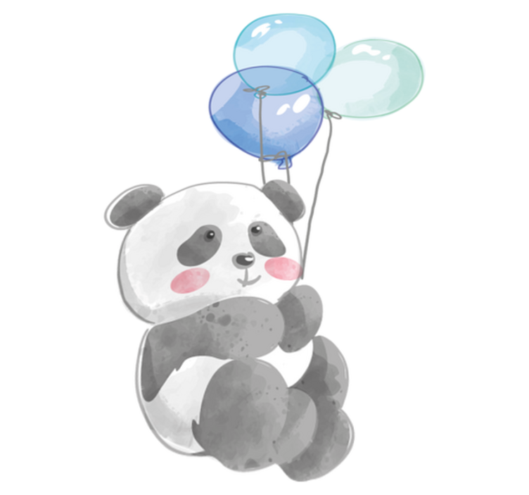 Vinylové koberce zvieratá detská banda s tromi balónmi - Tenstickers