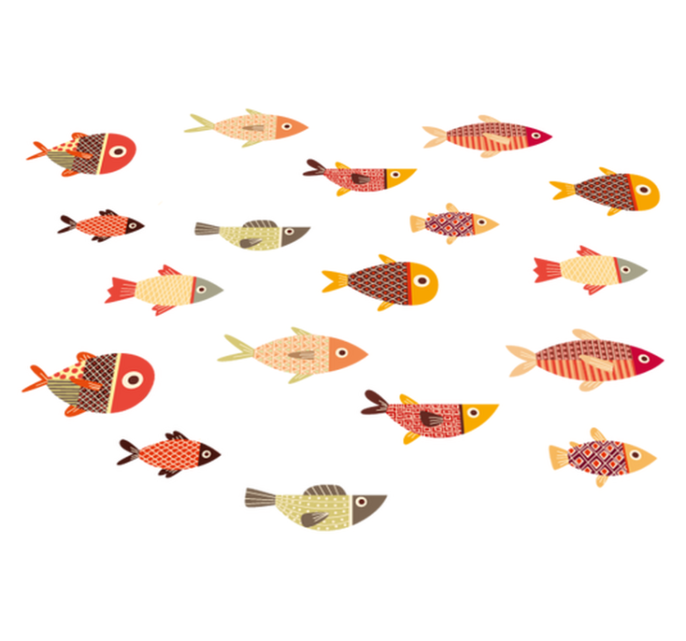 Vinylové koberce zvieratá okrúhle farebné ryby - Tenstickers