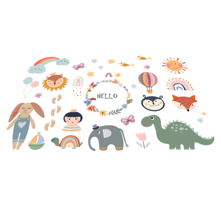 Vinylové koberce zvieratá detský kvetinový motív - Tenstickers