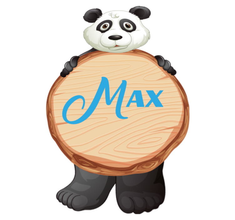 Vinylové koberce zvieratá panda s menom - Tenstickers