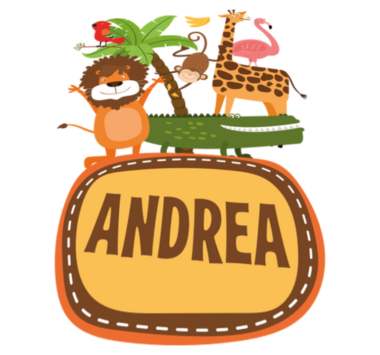 Vinylové koberce zvieratá džungľové stromové s menom - Tenstickers