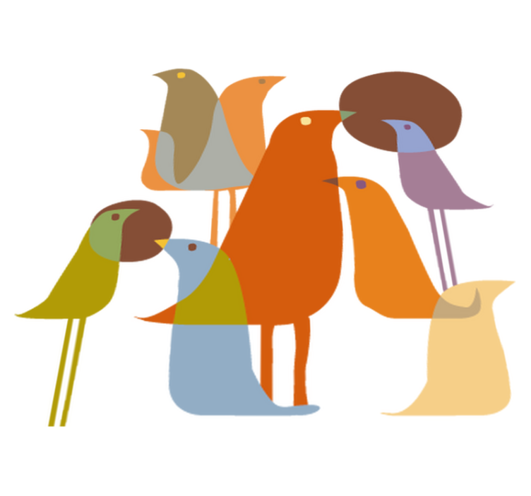 Vinylové koberce zvieratá minimalistický štýl vtákov - Tenstickers