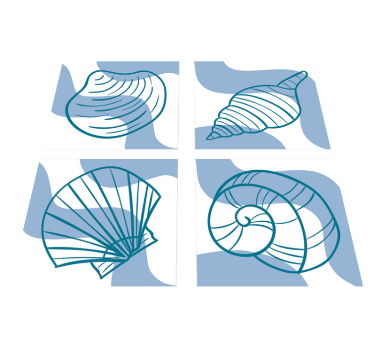 Vinylové koberce zvieratá s motívmi mušlí - Tenstickers