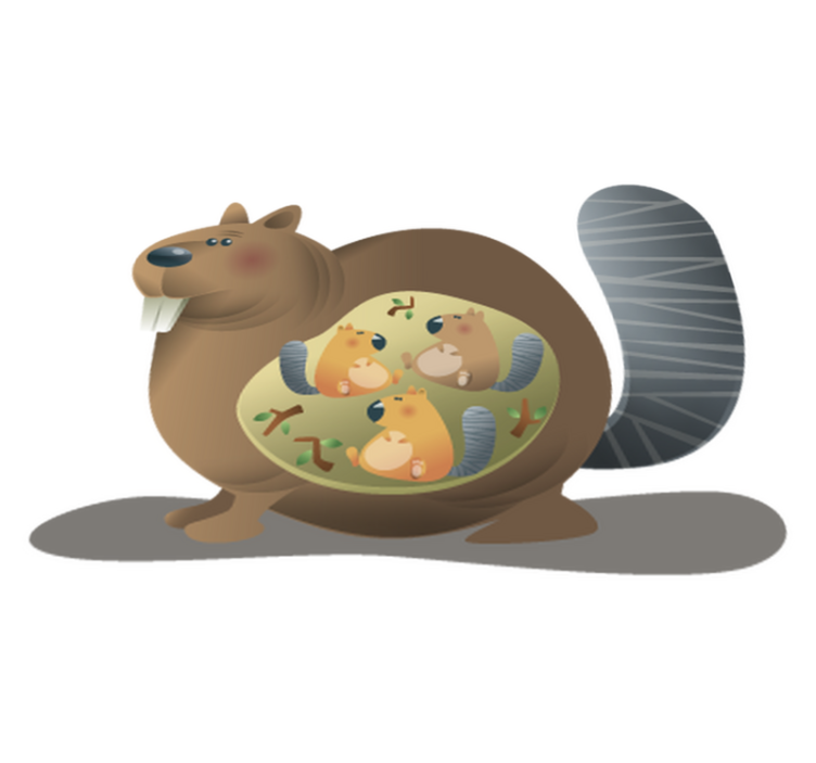 Vinylové koberce zvieratá matka veverička - Tenstickers