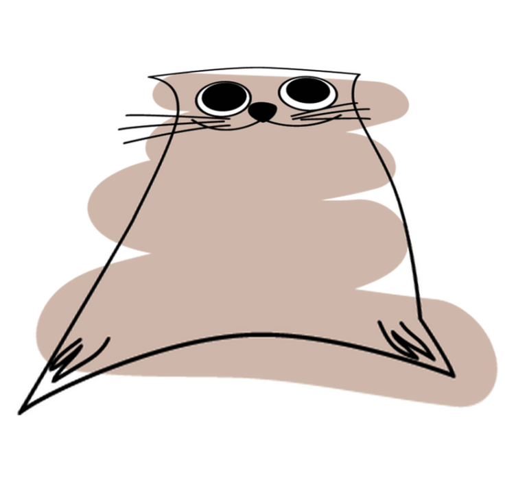 Vinylové koberce zvieratá hnedo maľovaná mačka - Tenstickers