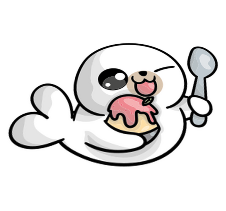 Vinylové koberce zvieratá anime bábätko tuleň - Tenstickers