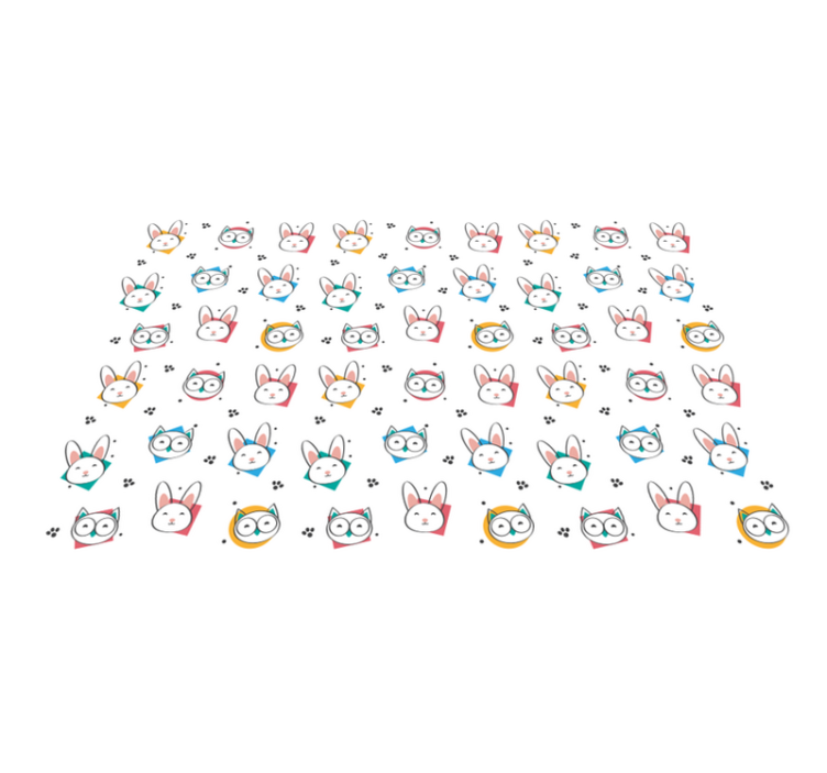 Vinylové koberce zvieratá s vzorom sovy a králika - Tenstickers