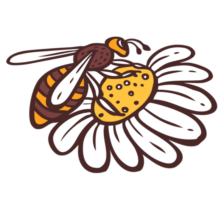 Vinylové koberce zvieratá včela na kvete - Tenstickers