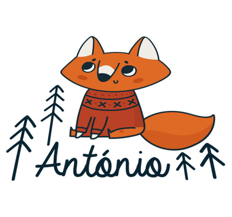 Vinylové koberce zvieratá nórska líška s menom - Tenstickers