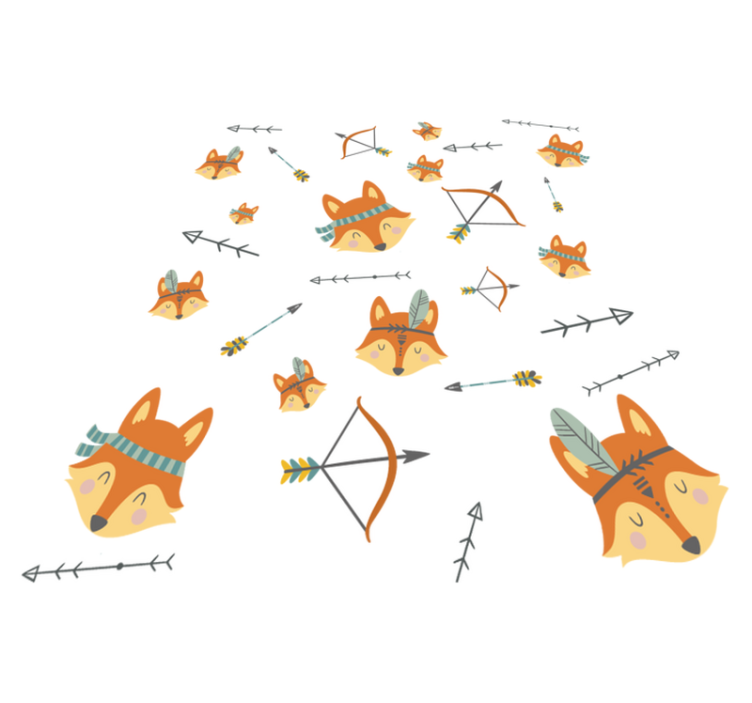 Vinylové koberce zvieratá súprava líšok a šípov - Tenstickers