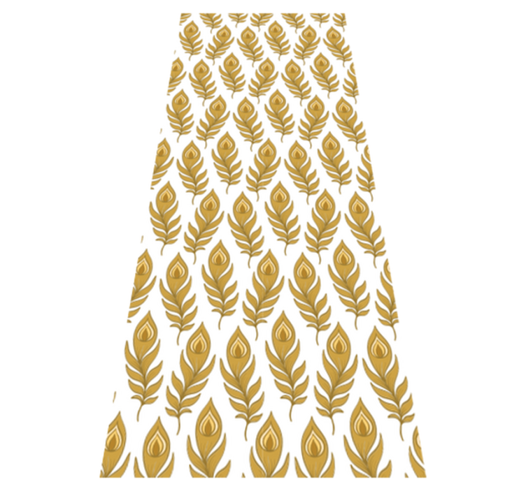 Vinylové koberce zvieratá modrá morka so zlatými kvetmi - Tenstickers