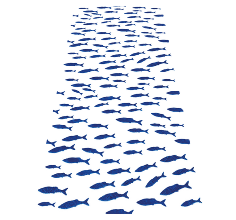 Vinylové koberce zvieratá modré rybičky vzor - Tenstickers