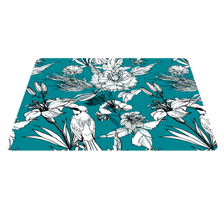 Vinylové koberce zvieratá elegantný vzor bielych vtákov - Tenstickers