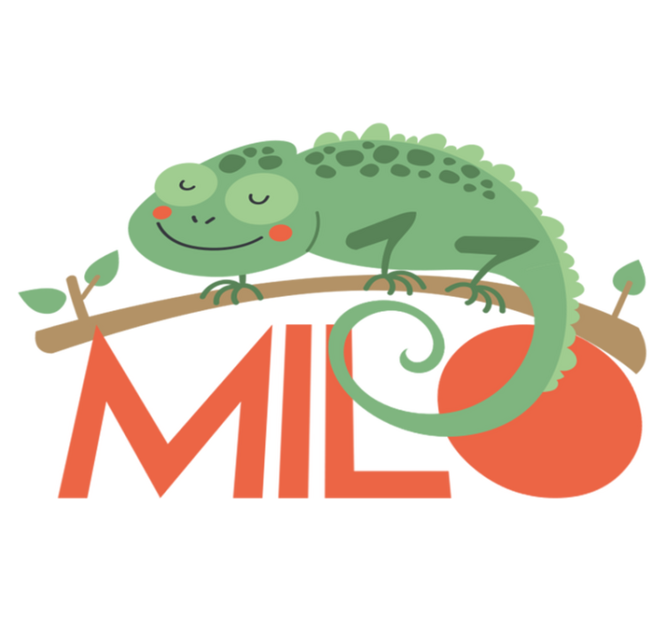 Vinylové koberce zvieratá chameleón s menom - Tenstickers