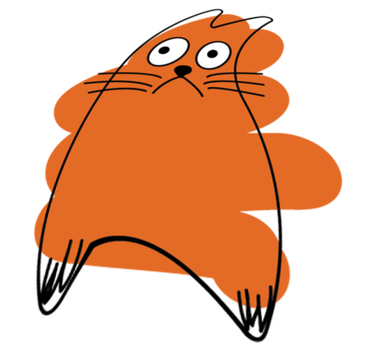 Vinylové koberce zvieratá oranžová originálna silueta - Tenstickers