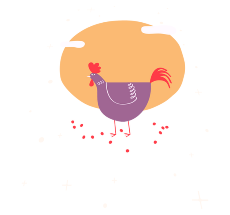 Vinylové koberce zvieratá pôvabné farmárske kura - Tenstickers