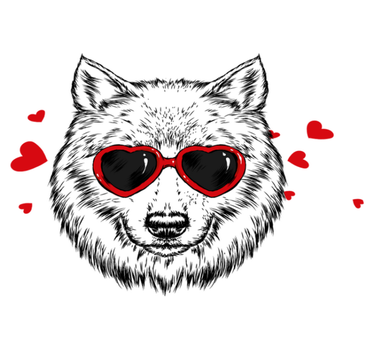 Vinylové koberce zvieratá s hravým vlčím emblémom - Tenstickers