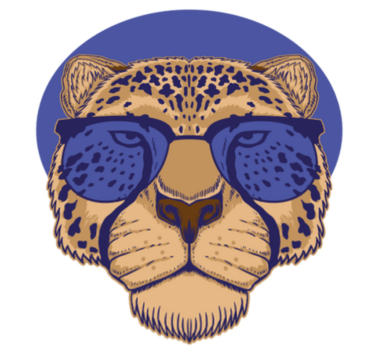 Vinylové koberce zvieratá leopard v okuliaroch - Tenstickers