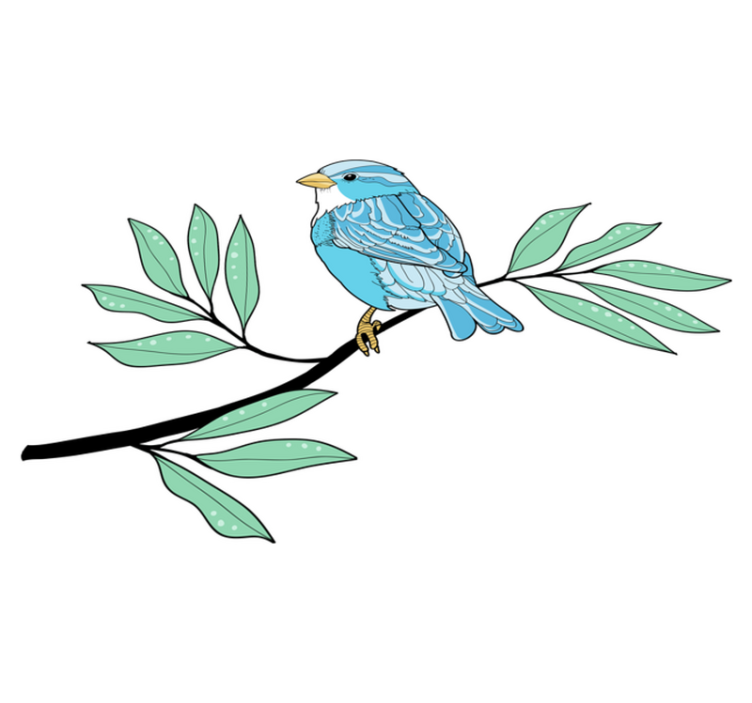 Vinylové koberce zvieratá modré pernaté vtáctvo - Tenstickers