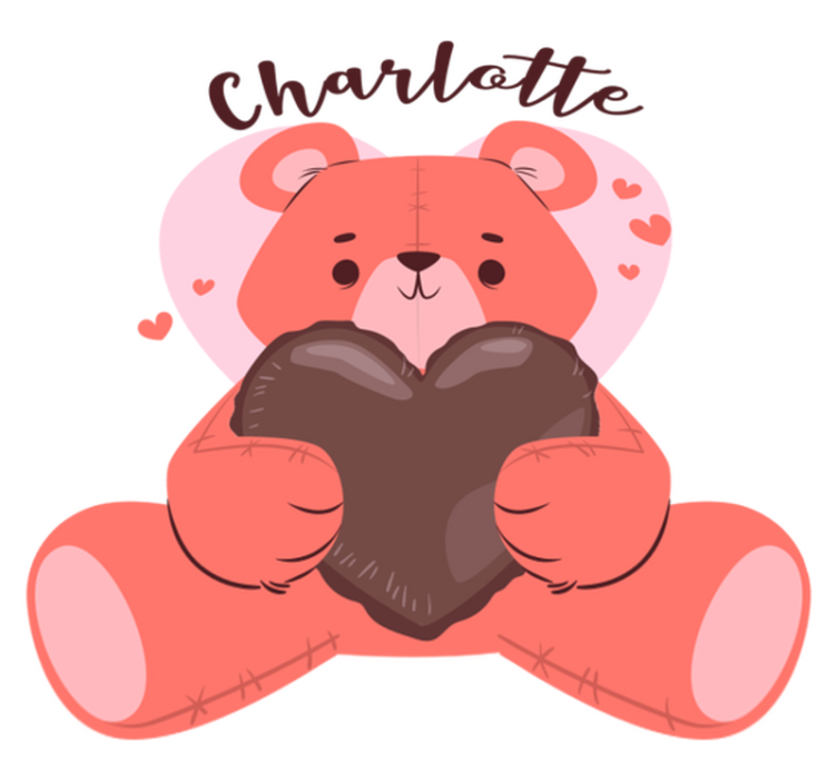 Vinylové koberce zvieratá roztomilý medveď srdce - Tenstickers