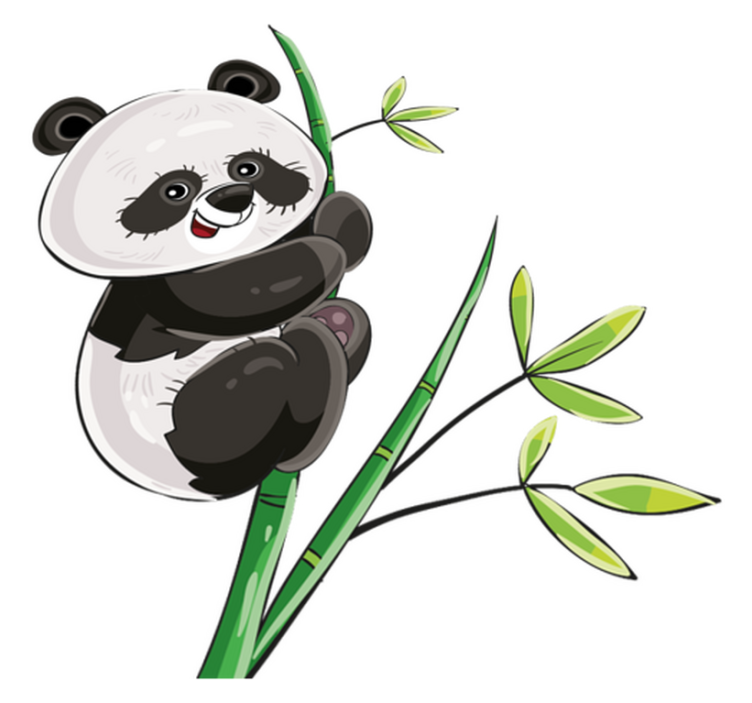 Vinylové koberce zvieratá panda šplhajúca po bambuse - Tenstickers