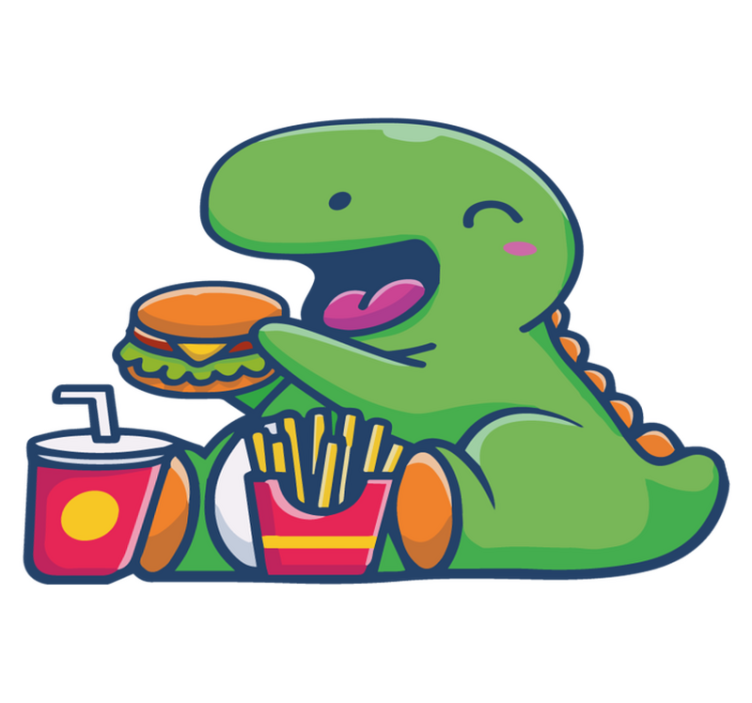 Vinylové koberce zvieratá šťastný zelený dinosaurus - Tenstickers