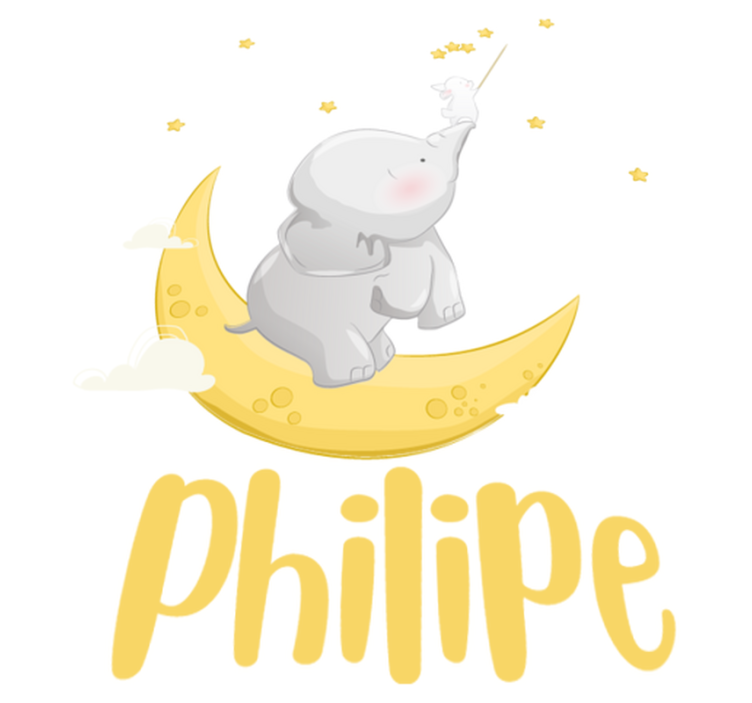 Vinylové koberce zvieratá s menom slona a králika - Tenstickers