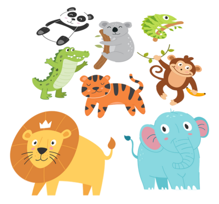 Vinylové koberce zvieratá ručne kreslené jesenné zvieratá - Tenstickers