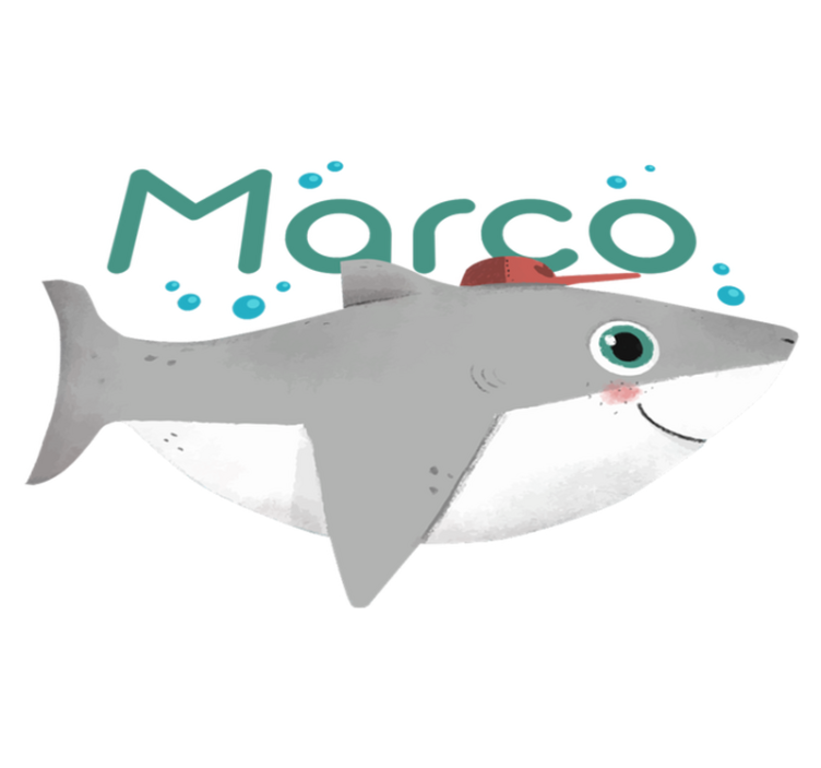 Vinylové koberce zvieratá žralok s menom - Tenstickers