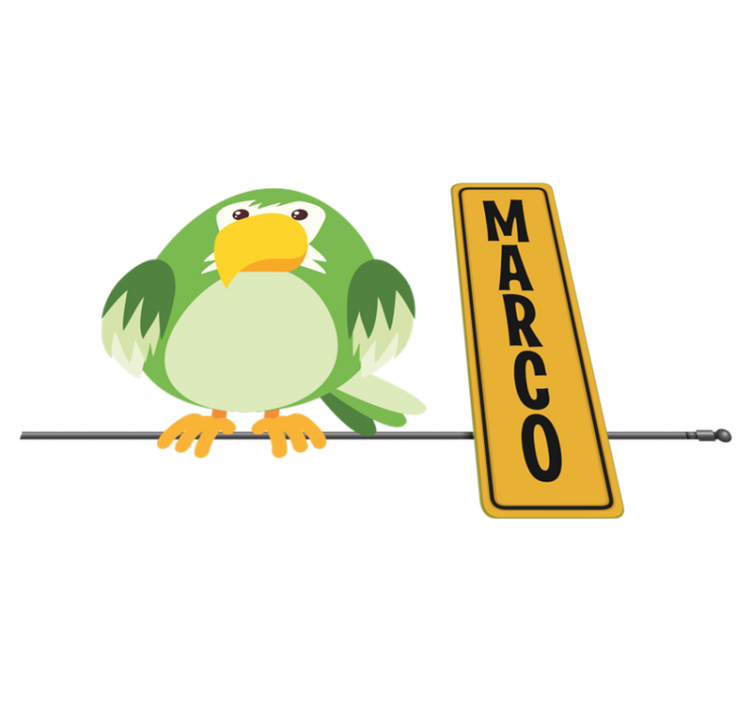 Vinylové koberce zvieratá papagáj s menom - Tenstickers