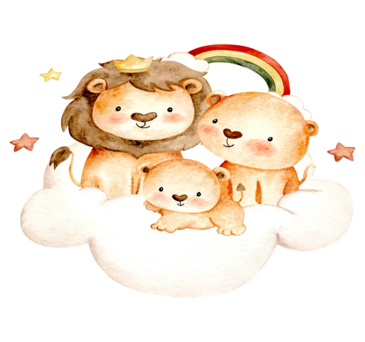 Vinylové koberce zvieratá s hviezdami a oblakmi - Tenstickers