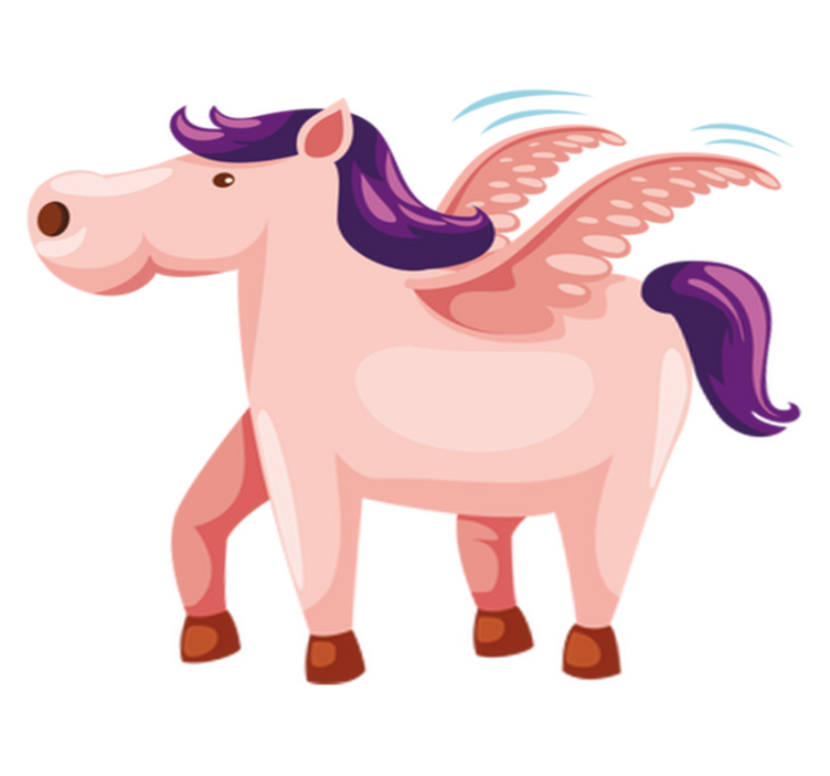 Vinylové koberce zvieratá roztomilý krídlatý poník - Tenstickers