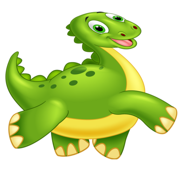 Vinylové koberce zvieratá roztomilý zelený dinosaurus - Tenstickers