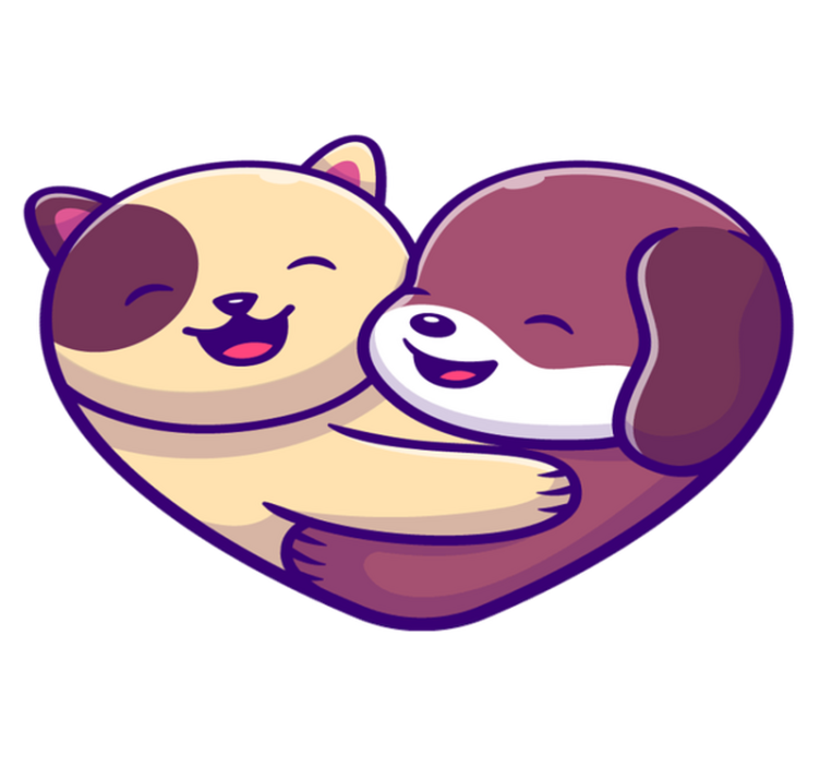 Vinylové koberce zvieratá roztomilé zvieracie objatie - Tenstickers