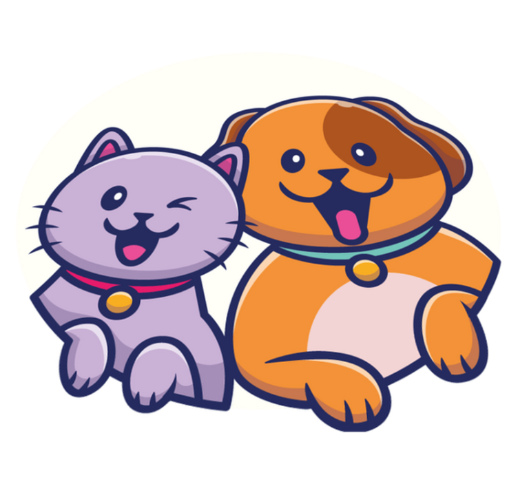 Vinylové koberce zvieratá hravé mačky a psy - Tenstickers