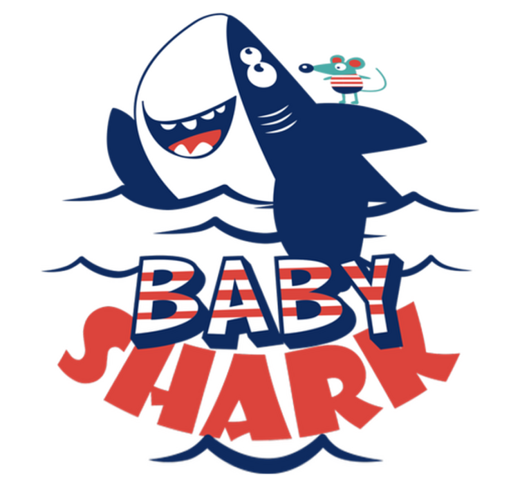 Vinylové koberce zvieratá Šťastná žraločia postava - Tenstickers