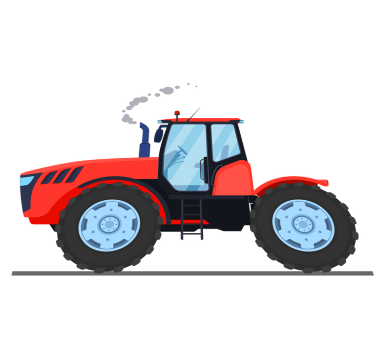 Vinylové koberce zvieratá červený farmársky traktor - Tenstickers