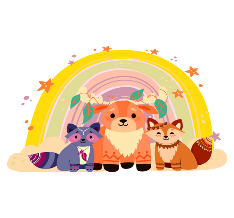 Vinylové koberce zvieratá pôvabná trojica bytostí - Tenstickers